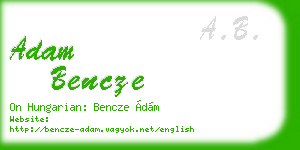 adam bencze business card